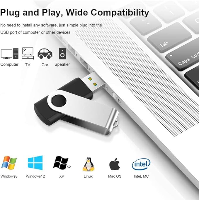 KEXIN 8GB Flash Drive 5 Pack Thumb Drive USB Flash Drive Jump Drive USB 2.0, 5 Colors (Black, Blue, Green, White, Red)