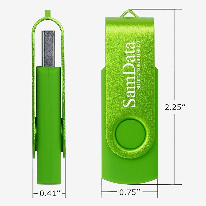 128GB USB Flash Drives 1 Pack 128GB Thumb Drives Memory Stick Jump Drive with LED Light for Storage and Backup (1 Pack Green)