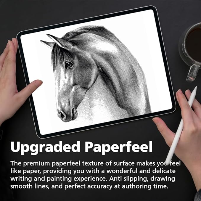 [2 Pack] Paperfeel Screen Protector For Samsung Galaxy Tab S10 FE / Tab S9 FE 10.9 Inch, Anti-Glare Matte PET Film for Drawing and Writing Like on Paper, High Touch Sensitivity, Easy Installation