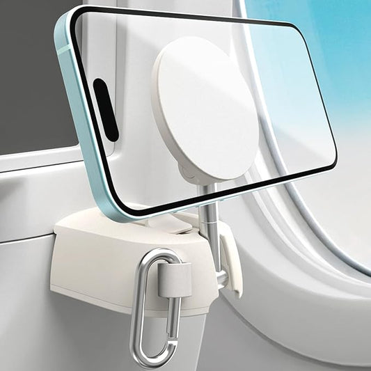 iOttie Treker Travel Essentials Magnetic Airplane Phone Holder with 360° Rotation Swivel Head and Magnetic Ring Adapter for Universal Compatibility with MagSafe, Qi2, iPhone, and Android Smartphones