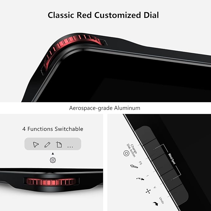 VEIKK Drawing Tablet with Screen 15.6" Graphics Tablet, Studio 16 Art Tablet with 16384 Pen Pressure,Adjustable Stand,Quick Dial and 5 Shortcut Keys, 125% sRGB