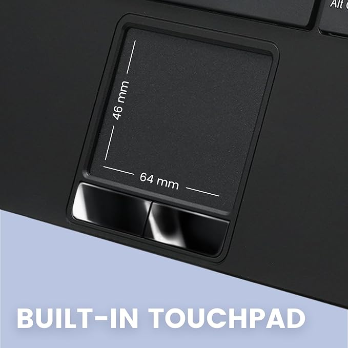 Perixx PERIBOARD-425 US Wired Mini USB Keyboard with Touchpad, X Type Scissor Keys, White Backlit, 2 USB Hubs, Compact 11.18x7.17x1.1 Inches, US English