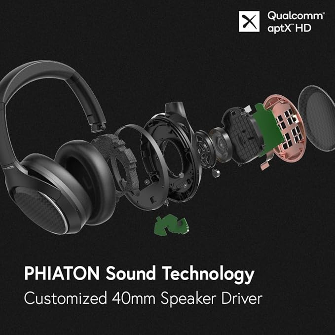 Phiaton 900 Legacy Plus Digital Hybrid Active Noise-Canceling Wireless Over-Ear Headphones