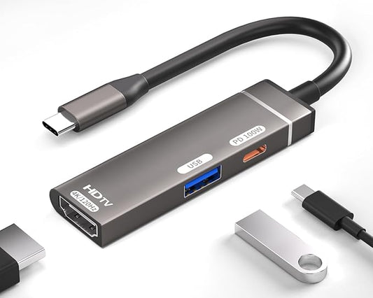 USB C Hub Multiport Adapter, 4K@120Hz HDMI, 100W PD, USB 3.0 5Gbps Data Port, Aluminum Shell, for iPhone 17/16/15, Samsung Galaxy, MacBook Pro/Air, iPad, Dell, Surface, XPS, Switch, Laptops