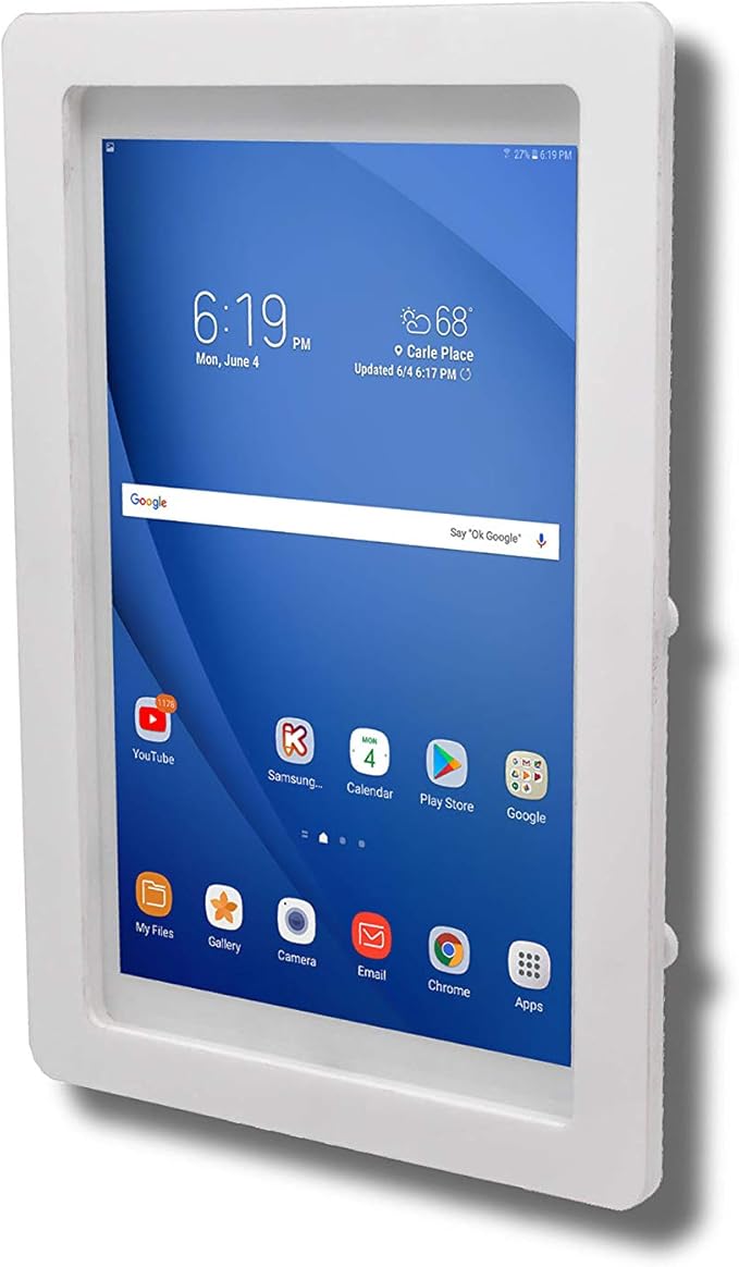 TABcare Security Anti-Theft Acrylic VESA Enclosure for Samsung Galaxy TAB A 10.5 with Wall Mount Kit (White, TAB A 10.5)