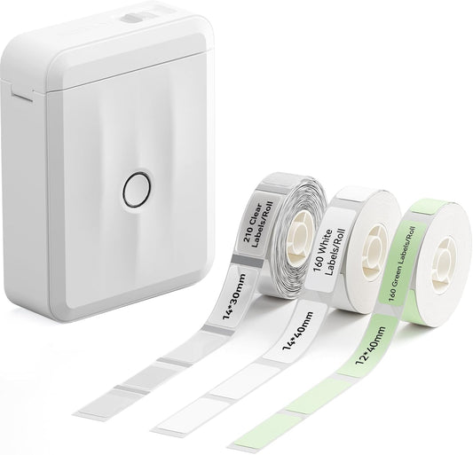 NIIMBOT Label Maker Machine Bluetooth Label Printer for School Home Office Organization, Wireless Mini Label Maker D110 Upgraded Version, Sticker Label Maker with 3Rolls Labels