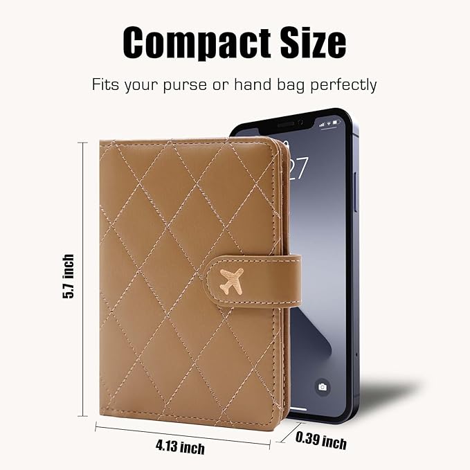 Melsbrinna Premium Leather Passport Holder Covers Case, Waterproof Rfid Blocking Travel Wallet Passport Holder with Pen Holder, Cute Passport Book for Women/Men