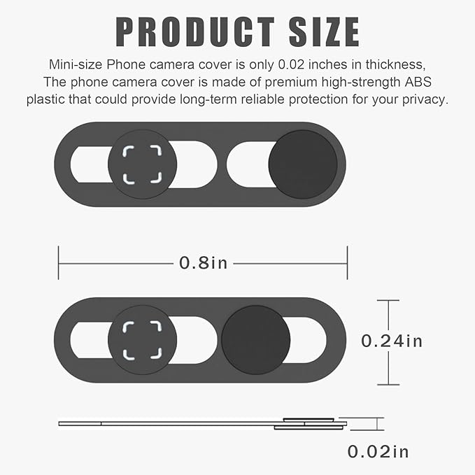 Front Camera Cover,Updated Webcam Cover Compatible for Phone 14Pro/14 Pro Max/15/15Plus/15Pro/15Pro Max/16/16Plus/16Pro/16Pro Max,Open/Close Face Recogition,Protect Privacy and Security,2 Pack-Black