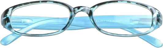 VisionGlobal 1 Pair Reading Glasses with Spring Hinge, Blue Light Blocking Glasses for Women/Men (Blue,+0.25 Magnification)