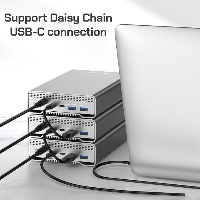 Avolusion PRO-G1 Series 16TB USB 3.2 Gen 2 (10Gbps) USB-C External Hard Drive for Windows or MacOS Desktop PC/Laptop (Silver) (Renewed)