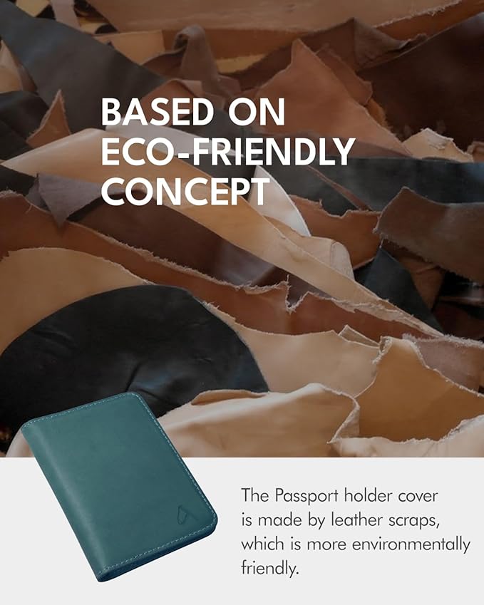 ALLIVE Passport Holder for Travel Women Men,Genuine Leather Passport Cover Wallet,Travel Must Haves Airport Essentials Travel Gifts Blue