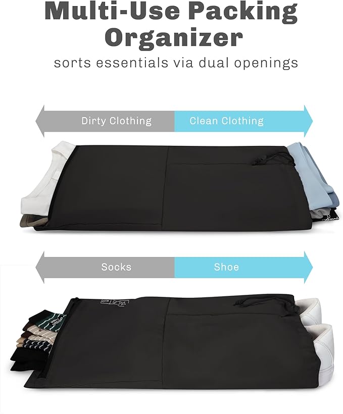 Hynes Eagle 6 Set/ 4 Set/ 2 Set Compression Packing Cubes Travel Essentials Lightweight Nylon Luggage Suitcase Organizer Bag Black 4PCS