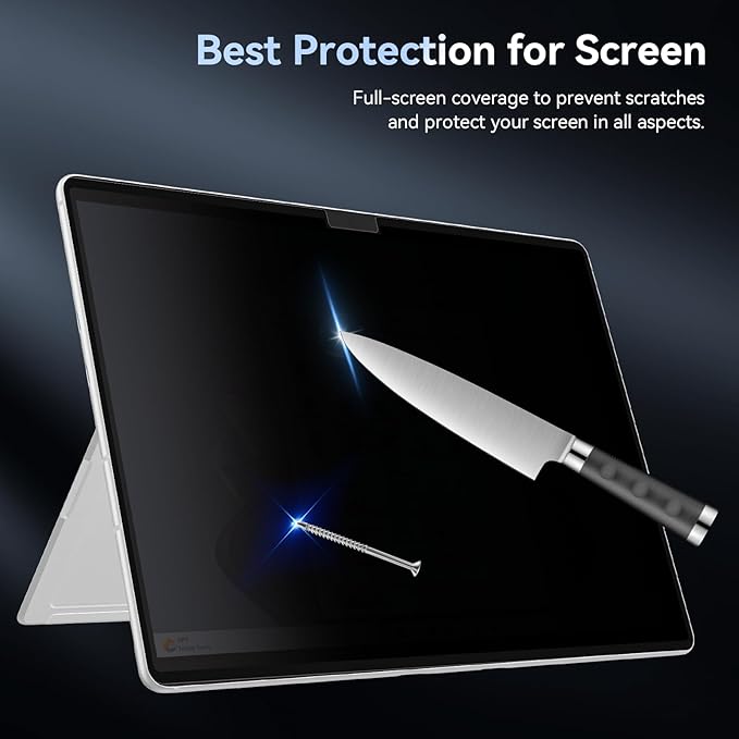 Privacy Filter Compatible with Microsoft Surface Pro 10 (2024) / 9 (2022) / 8 (2021) / X (2021, 2019), Easy On/Off 13 Inch Removable Anti Spy Glare Blue Light Privacy Screen
