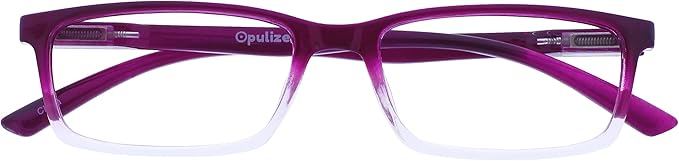 OPULIZE SEE Reading Glasses with Blue Light Blocking for Women and Men, Narrow Frame, Spring Hinges, Computer Gaming Glasses, Purple +2.5 (Pack of 1)