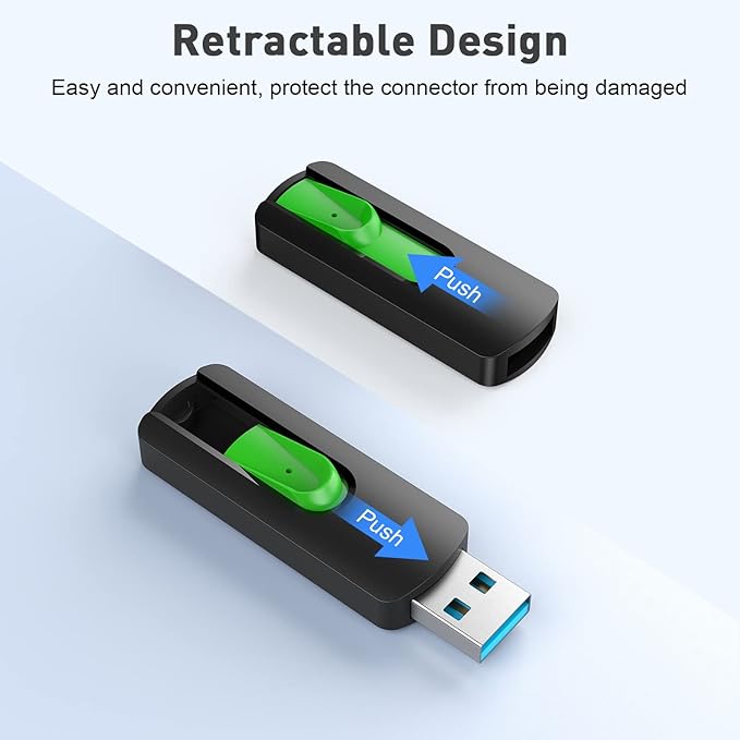 RAOYI 10 Pack 32GB USB 3.0 Flash Drives Slide Retractable Memory Stick Bulk Thumb Drive Jump Drive Zip Drive USB Sticks Data Storage Backup for PC Mac (32G, 10 Mixed Color)