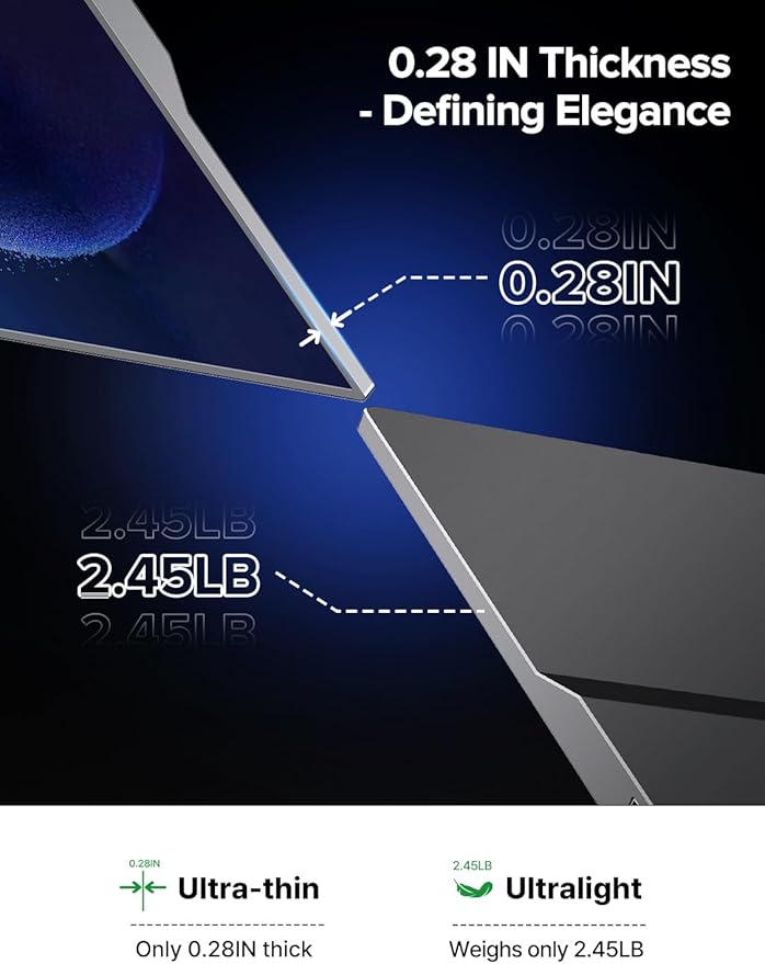 EVICIV Portable Monitor Touchscreen 15.6 FHD 1080P IPS 10-Point Touch Screen Monitor & Speakers, HDMI USB C Eye-Care Travel External for Laptop Computer PC Phone Switch, VESA & Smart Cover