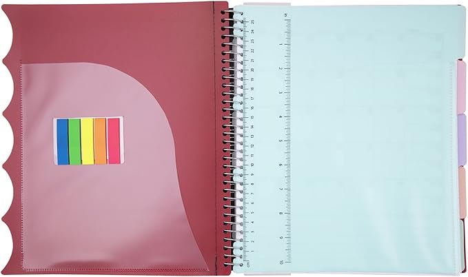 Mintra Office Durable PREMIUM Spiral Notebook (Chili Oil, 5 Subject (8.5in x 11in))