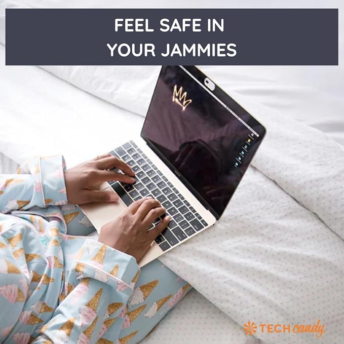 Tech Candy Bad Guy Blocker Webcam Cover Privacy Protector, Black - Secure, Thin, Durable, for Computers, Laptops, Tablets, & Smartphones, Easy Application (Black, 1-Pack)