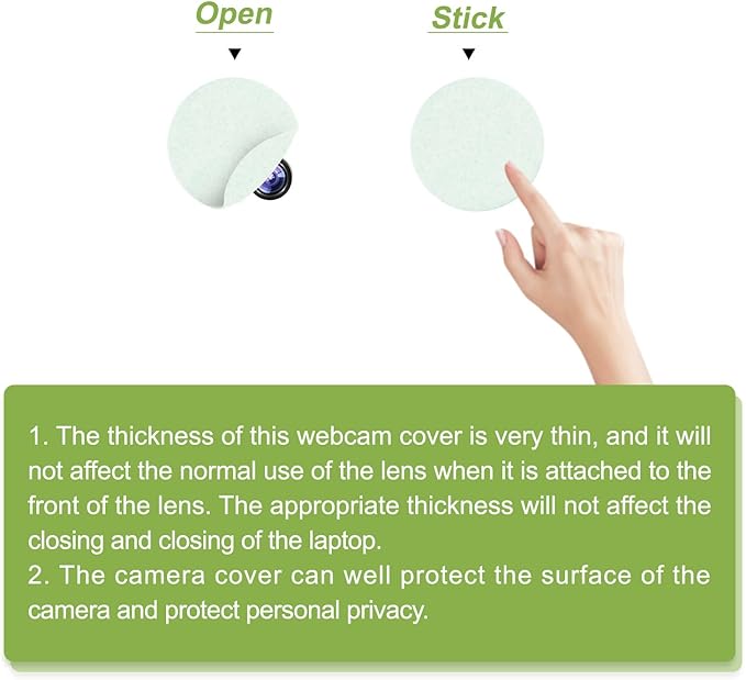 MECCANIXITY Webcam Cover Slide 0.3mm Thick Round Plastic Laptop Camera Cover Slide Web Blocker Protect Privacy for Computer, Laptop White 12 Pack