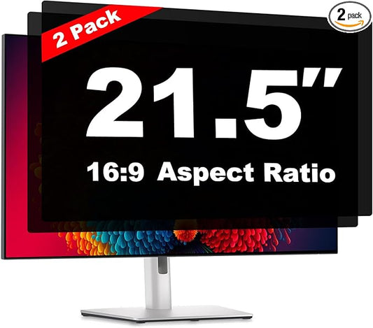 21.5 Inch Computer Privacy Screen Shield [2 Pack] for 16:9 Widescreen Desktop Monitor - Anti-Glare Blue Light Privacy Filter and Anti Spy Privacy Screen Protector Film