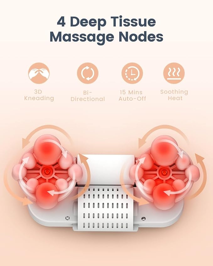 Back Massager with Heat, 3D Deep Tissue Kneading Shiatsu Neck and Back Massager for Back Pain, Massagers for Neck Shoulder Leg Foot, Full Body Muscle Pain Relief at Home, Car, Office