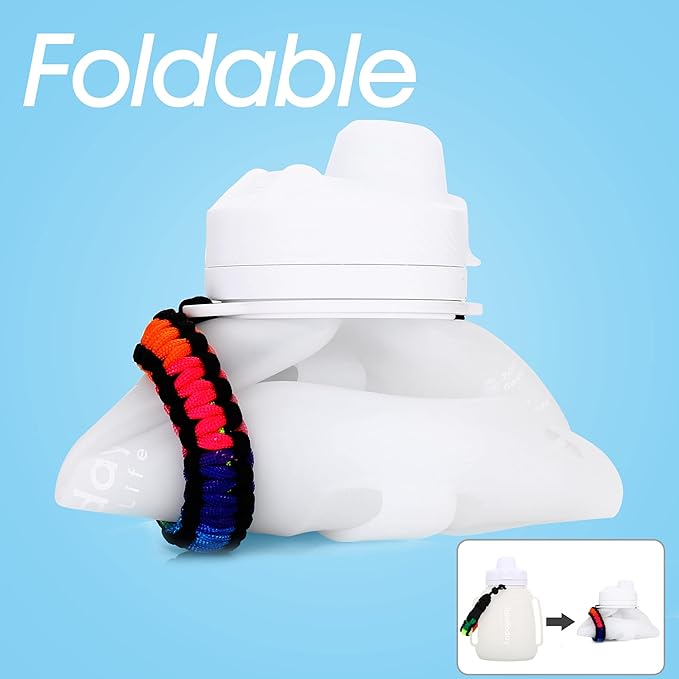 TakeToday Motivational Collapsible Water Bottle with Straw and Paracord Handle 1.2L 40 OZ Reusable Silicone Sports Water Jug with Time Marker Leakproof Large Water Bottles for Yoga Outdoors