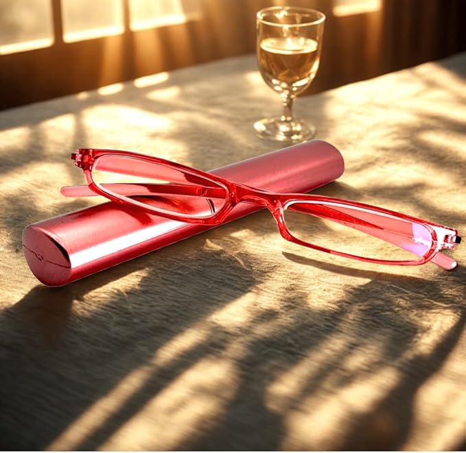 Women Reading Glasses Men Blue Light Blocking Anti Eyestrain Slim Computer Reader Tube Small Glass Thin Compact