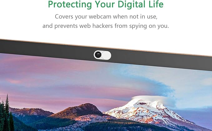 CloudValley Webcam Cover Slide, 0.023 Inch White, Web Camera Cover for MacBook Pro, MacBook air, Laptop, iMac, Desktop, PC, iPad, iPhone 8/7/6 Plus, Privacy Protection, Ultra-Thin[2 Packs]