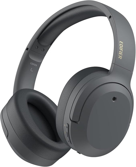 Edifier W820NB Plus Hybrid Active Noise Cancelling Headphones - LDAC Codec - Hi-Res Audio - Fast Charge - Over Ear Bluetooth V5.2 Headphones for Travel, Flight, Train, and Commute- Gray