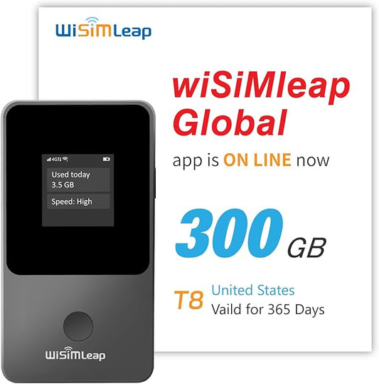 Global Travel Mobile Hotspot Device 4G Pocket Router No Roaming fee Built-in SIM Card No Need Physical Card No Contract 150 Countries Travel Portable WiFi Hotspot 300GB for US