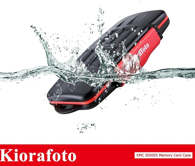 Kiorafoto Professional IPX5 Water-Resistant Anti-Shock Holder Storage SD SDHC SDXC TF MSD Memory Card Case Protector with Carabiner for 12 SD Cards & 12 Micro SD Cards