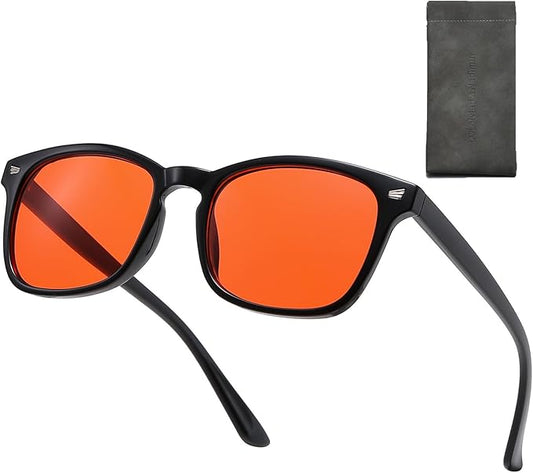 Blue Light Blocking Glasses Amber Gaming Glasses for Women Men Gaming Computer Glasses for Better Sleep/Eyes Strain