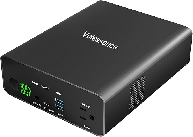 Portable Power Bank with AC Outlet 130W, Rechargeable Backup Lithium Polymer Battery Pack 80000mAh/296Wh High Capacity with USB C Output 100W Power Station for Outdoor Travel Camping Home Emergency