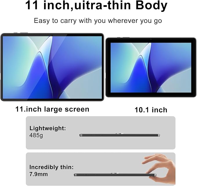 11 inch Tablet, 18GB + 128GB, Android 145 Tablet, 1TB Expandable, 13MP Camera, Octa-Core Processor 5G WiFi 8000MAH Battery 11'' IPS HD Touchscreen Google Tableta.