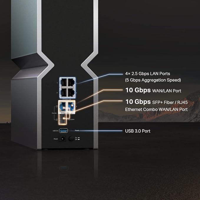 TP-Link Tri-Band BE19000 WiFi 7 Router (Archer BE800) | 12-Stream 19 Gbps | 2×10G + 4×2.5G Ports | LED Screen, 8 High-Performance Antennas | VPN, Easy Mesh, HomeShield, Private IoT, Free Expert Help