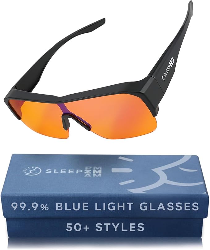 100% Blue Light Blocking Glasses - Women + Men - Better Sleep - Anti Eye Strain Protection - Computer Screens Gaming