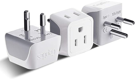 Ceptics Thailand Travel Adapter with Dual Usa Input (Type O) Ultra Compact - 3 Pack - Safe Grounded Perfect for Cell Phones, Laptops, Camera Chargers and More (CT-18)