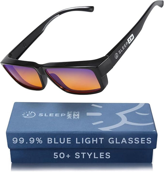 100% Blue Light Blocking Glasses - Women + Men - Better Sleep - Anti Eye Strain Protection - Computer Screens Gaming
