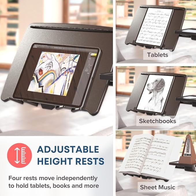 LEVO G2 Deluxe Adjustable Laptop Stand – Rolling Computer Desk & Ergonomic Table for Bed, Sofa, or Office – Portable Mobile Workstation with Tilt – Fits Devices up to 16″ - Charcoal & Black