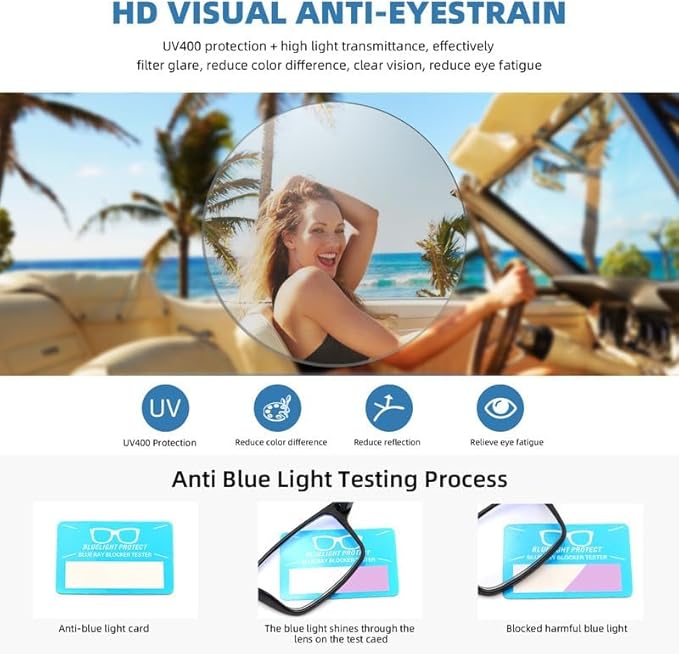 4 Pack Reading Glasses Blue Light Blocking for Men Women,Rectangular Frame Computer Readers with Spring Hinge,Reading Glasses for Men Women，Anti Eyestrain/UV Ray Eyeglasses (1.5x)