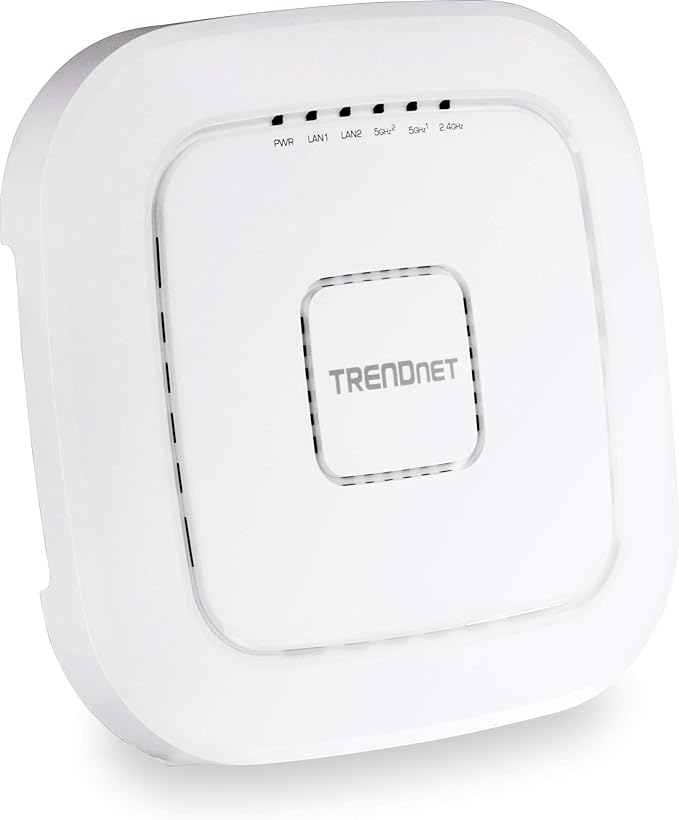 TRENDnet AC2200 Tri-Band PoE+ Indoor Wireless Access Point, 867Mbps WiFi AC + 400Mbps WiFi N Bands, Wave 2 MUMIMO, Client Bridge, WDS, AP, WDS Bridge, WDS Station, Repeater Modes, White, TEW-826DAP