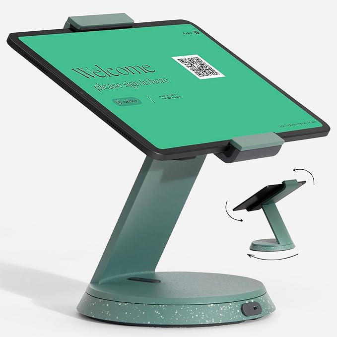 Eddy Tablet & iPad POS Stand | Compatible with Most 7-13" Tablets | Strong Aluminium Kiosk Stand | Green