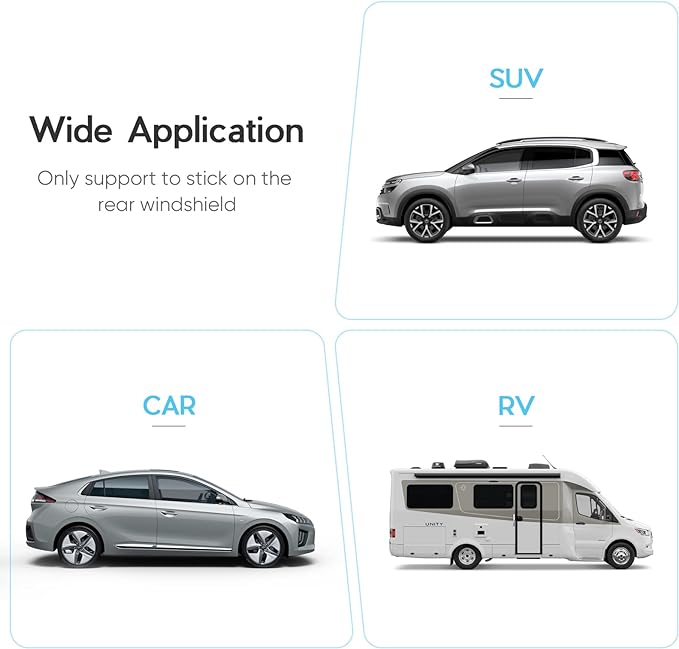 Pixelman Rear Camera Holder, Dash Cam Mount for Rear Windshield, Car Recorder Backup Bracket for Rearview Mirror, Reverse Camera Mount for SUV, Truck, RV, Auto
