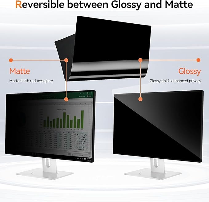 [5-Pack] 24 Inch Computer Privacy Screen for 16:10 Widescreen Monitor, Anti Glare Anti-UV Eye Protection Desktop PC LED Monitor Filter, Removable Anti-Scratch Screen Film 24in