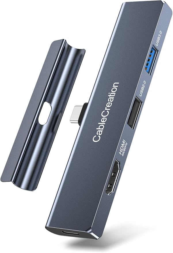 iPad Pro USB C Hub, CableCreation 5-in-1 USBC Hub Multiport Adapter with 4K 60hz HDMI, USB 3.0, USB C Charging and 3.5mm Audio Jack with Magnetic Grip for MacBook, iPad Pro,iPad Air and More