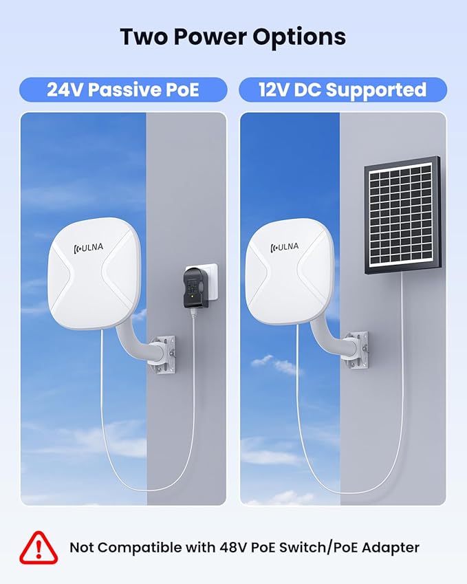 AX3000 WiFi6 Wireless Bridge Outdoor: ULNA Dual Band 5KM Long Range PTP/PTMP WiFi Bridge with 1x2.5Gbps+1x1Gbps LAN, 24V POE Powered, Plug and Play for Network Extension to Barn Shop Garage CPE806S