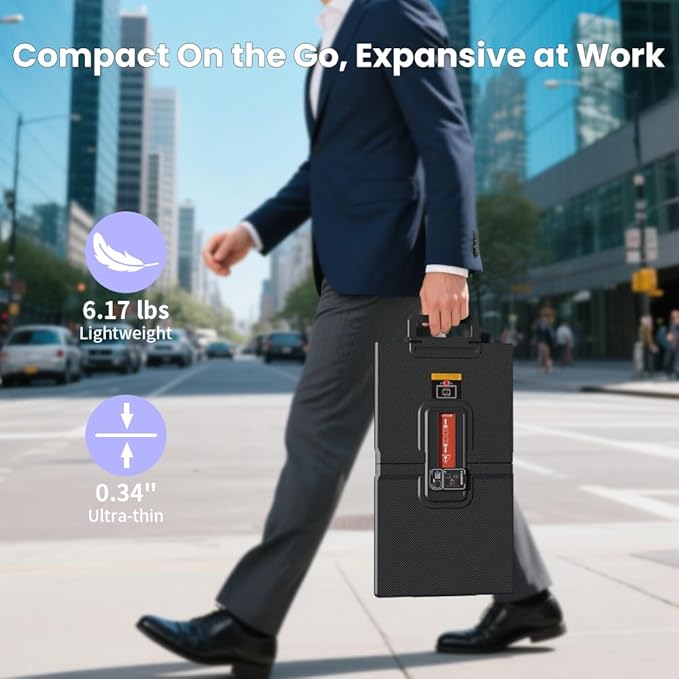 Hyangin 2025 Upgraded 24 Inch Large Portable Monitor for Laptop,1080P FHD 100Hz Portable Screen,120% sRGB IPS Portable Second Monitor with Adjustable Stand for Laptop, MacBook, Phones