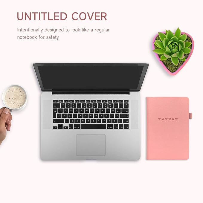 Password Book with Alphabetical Tabs – Hardcover Internet Address & Password Organizer – Password Keeper Notebook for Computer & Website – 5.2 x 7.6" Log-in Password Journal w/Thick Paper (Pink)