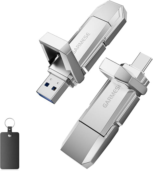 64GB USB C Flash Drive Up to 450MB/s USB 3.2 Solid State Thumb Drive Type-A + Type-C 2-in-1 Flash Drive Memory Stick Data Storage Compatible with iPhone 16 Android Phone Tablet Game Console
