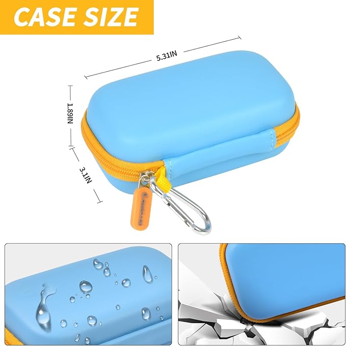 Case Compatible with SanDisk Extreme Pro/for SanDisk Portable SSD 1TB 2TB 4TB 500GB/ for Crucial X9 X10 Pro External Solid State Drive, Travel Storage Bag for 2 SSD and SD Card- Sky Blue (Box Only)